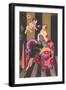 Flapper Sprayed by Perfume-Bearing Cherub-null-Framed Art Print