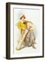 Flapper with Bag of Golf Clubs-null-Framed Art Print