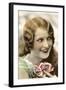 Flapper with Flowers-null-Framed Art Print