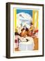 Flappers at Ski Resort-null-Framed Art Print