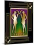 Flappers Frame 5-Art Deco Designs-Mounted Giclee Print