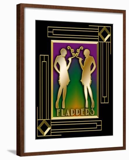 Flappers Frame 5-Art Deco Designs-Framed Giclee Print