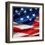 Flapping Flag Usa With Wave-Irochka-Framed Art Print