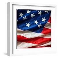 Flapping Flag Usa With Wave-Irochka-Framed Art Print