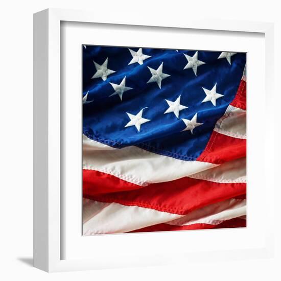 Flapping Flag Usa With Wave-Irochka-Framed Art Print