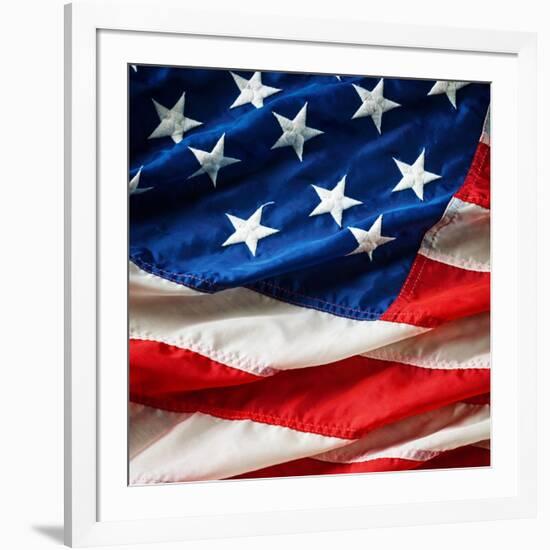 Flapping Flag Usa With Wave-Irochka-Framed Art Print