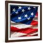 Flapping Flag Usa With Wave-Irochka-Framed Art Print