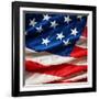 Flapping Flag Usa With Wave-Irochka-Framed Art Print