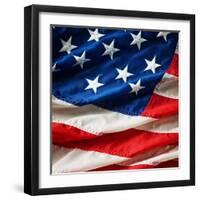 Flapping Flag Usa With Wave-Irochka-Framed Art Print