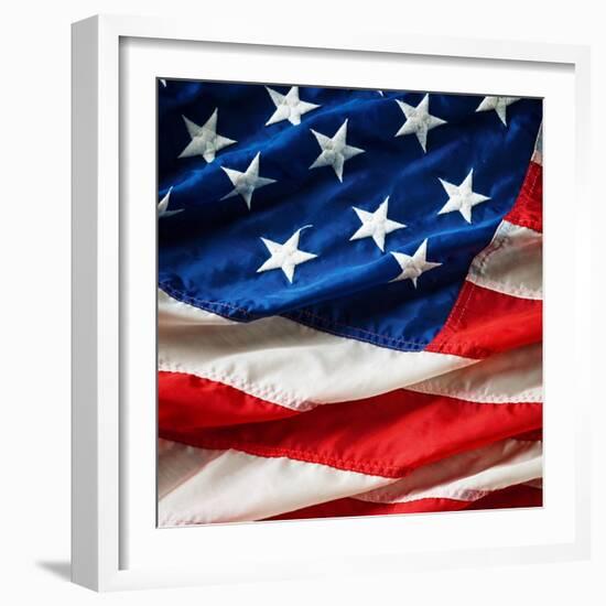 Flapping Flag Usa With Wave-Irochka-Framed Art Print