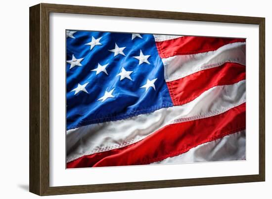 Flapping Flag Usa With Wave-Irochka-Framed Art Print