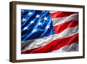 Flapping Flag Usa With Wave-Irochka-Framed Art Print