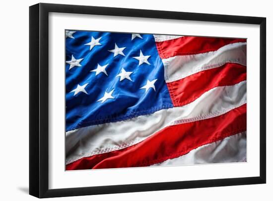 Flapping Flag Usa With Wave-Irochka-Framed Art Print