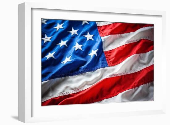 Flapping Flag Usa With Wave-Irochka-Framed Art Print