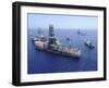 Flaring Operations Conducted by the Drillship Discoverer Enterprise-Stocktrek Images-Framed Photographic Print