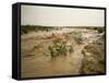 Flash Flood in Oued in Normally Dry Algerian Sahara Region, Algeria-Renner Geoff-Framed Stretched Canvas