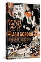 Flash Gordon, Larry 'Buster' Crabbe In 'Chapter 4: Battling the Sea Beast', 1936-null-Stretched Canvas