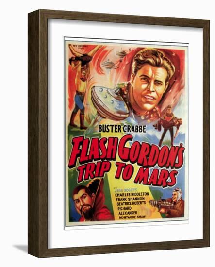 Flash Gordon's Trip to Mars, Buster Crabbe, Charles Middleton, 1938-null-Framed Art Print