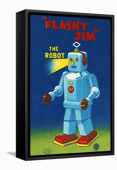 Flashy Jim - The Robot-null-Framed Stretched Canvas