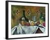 Flask, Glass and Fruit, 1877-Paul Cézanne-Framed Giclee Print