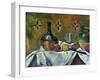 Flask, Glass and Fruit, 1877-Paul Cézanne-Framed Giclee Print