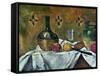 Flask, Glass and Fruit, 1877-Paul Cézanne-Framed Stretched Canvas