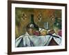 Flask, Glass and Fruit, 1877-Paul Cézanne-Framed Giclee Print