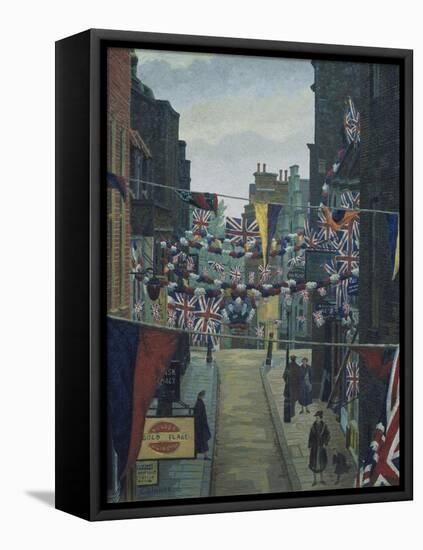 Flask Walk, Hampstead, on Coronation Day-Charles Ginner-Framed Stretched Canvas