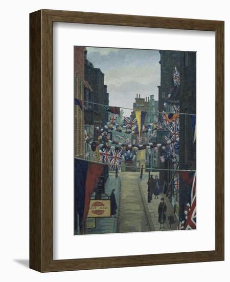 Flask Walk, Hampstead, on Coronation Day-Charles Ginner-Framed Giclee Print