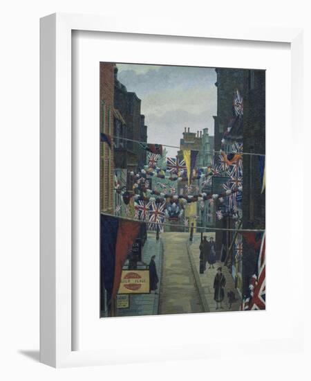 Flask Walk, Hampstead, on Coronation Day-Charles Ginner-Framed Giclee Print