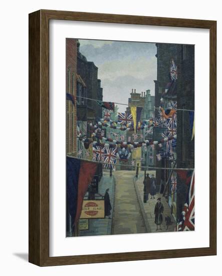 Flask Walk, Hampstead, on Coronation Day-Charles Ginner-Framed Giclee Print