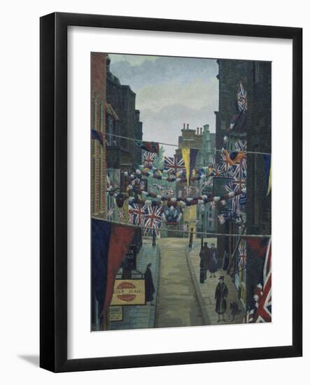 Flask Walk, Hampstead, on Coronation Day-Charles Ginner-Framed Giclee Print