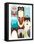 Flat Arctic Symbols Set. North Pole Animals Collection. Vector Layered Eps8 Illustration.-Popmarleo-Framed Stretched Canvas