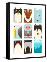 Flat Arctic Symbols Set. North Pole Animals Collection. Vector Layered Eps8 Illustration.-Popmarleo-Framed Stretched Canvas