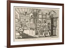 Flat-Bed Press and Other Equipment of a German Printer's Workplace-Abraham Von Werdt-Framed Art Print