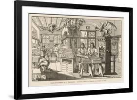 Flat-Bed Press and Other Equipment of a German Printer's Workplace-Abraham Von Werdt-Framed Art Print