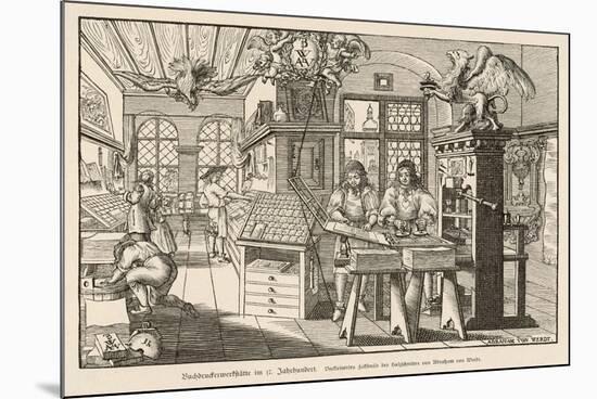 Flat-Bed Press and Other Equipment of a German Printer's Workplace-Abraham Von Werdt-Mounted Art Print