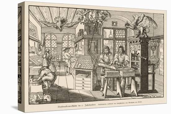 Flat-Bed Press and Other Equipment of a German Printer's Workplace-Abraham Von Werdt-Stretched Canvas