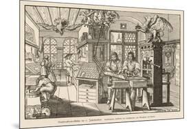 Flat-Bed Press and Other Equipment of a German Printer's Workplace-Abraham Von Werdt-Mounted Premium Giclee Print