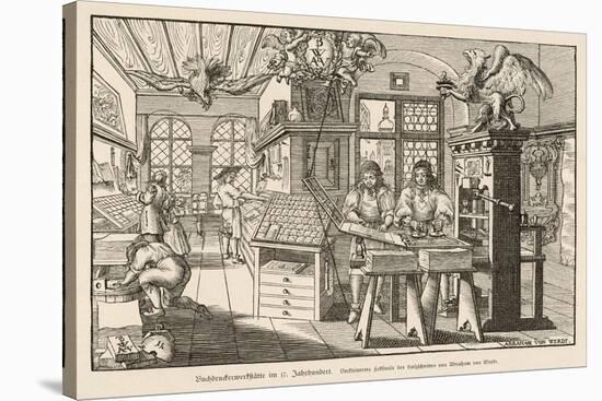 Flat-Bed Press and Other Equipment of a German Printer's Workplace-Abraham Von Werdt-Stretched Canvas