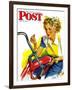 "Flat Bike Tire," Saturday Evening Post Cover, July 24, 1943-Alex Ross-Framed Giclee Print