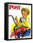 "Flat Bike Tire," Saturday Evening Post Cover, July 24, 1943-Alex Ross-Framed Stretched Canvas