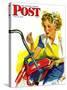 "Flat Bike Tire," Saturday Evening Post Cover, July 24, 1943-Alex Ross-Stretched Canvas