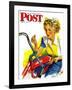 "Flat Bike Tire," Saturday Evening Post Cover, July 24, 1943-Alex Ross-Framed Giclee Print