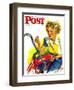 "Flat Bike Tire," Saturday Evening Post Cover, July 24, 1943-Alex Ross-Framed Giclee Print