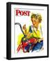 "Flat Bike Tire," Saturday Evening Post Cover, July 24, 1943-Alex Ross-Framed Giclee Print