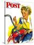 "Flat Bike Tire," Saturday Evening Post Cover, July 24, 1943-Alex Ross-Stretched Canvas