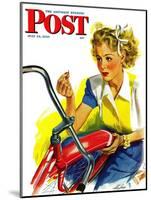 "Flat Bike Tire," Saturday Evening Post Cover, July 24, 1943-Alex Ross-Mounted Premium Giclee Print