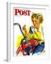 "Flat Bike Tire," Saturday Evening Post Cover, July 24, 1943-Alex Ross-Framed Premium Giclee Print