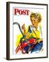 "Flat Bike Tire," Saturday Evening Post Cover, July 24, 1943-Alex Ross-Framed Premium Giclee Print